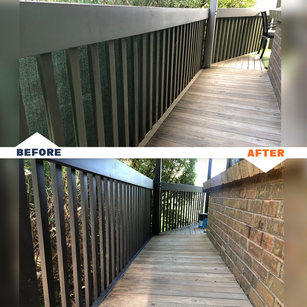 Fence Painting before and after