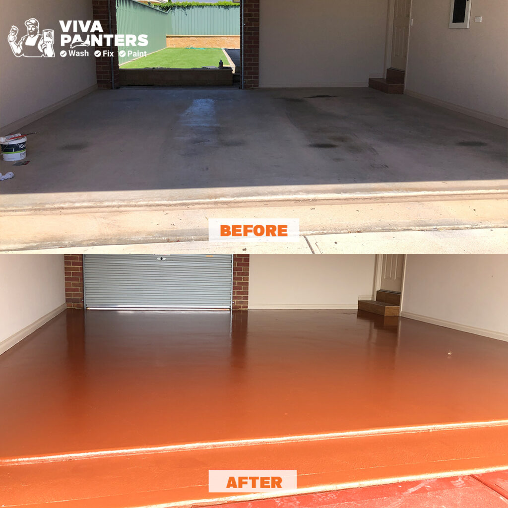 concrete painting Before and after